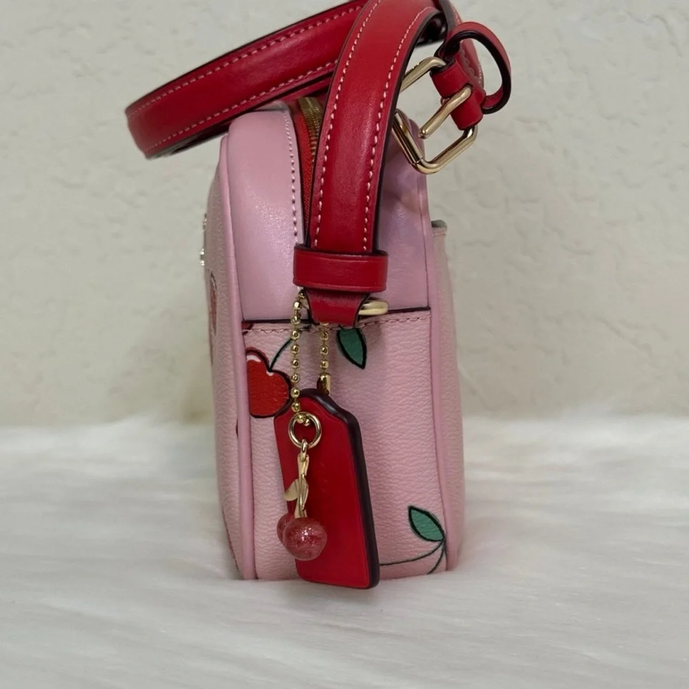 Coach Mini Jamie Camera Bag With Heart Cherry Print - Picture 4 of 12